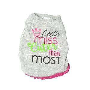 Top Paw "Little Miss Cuter Than Most" Ruffle Tutu Tank‎ Top Shirt for Dogs